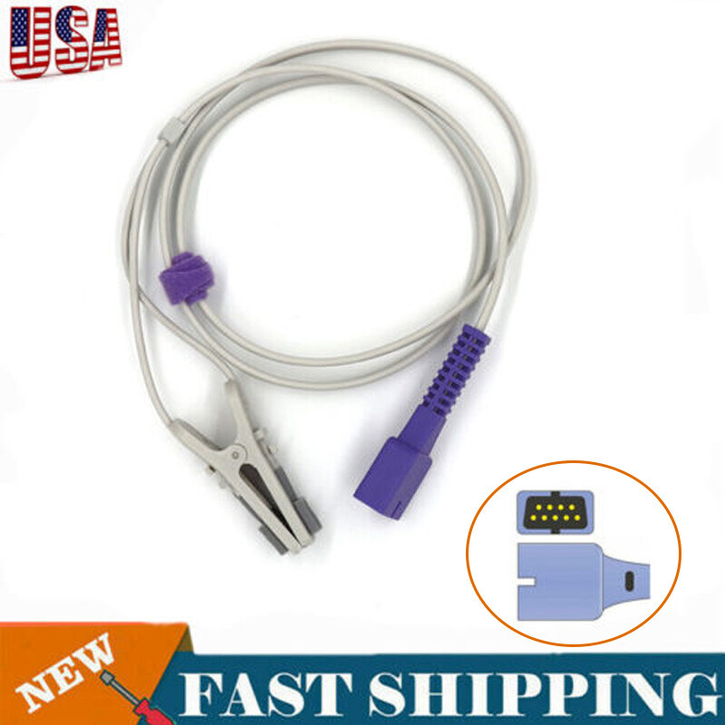 USPS Shipping-DB9 PIN Suitable for 9Pin Oximax Spo2 Sensor Adult Ear Clips 1M