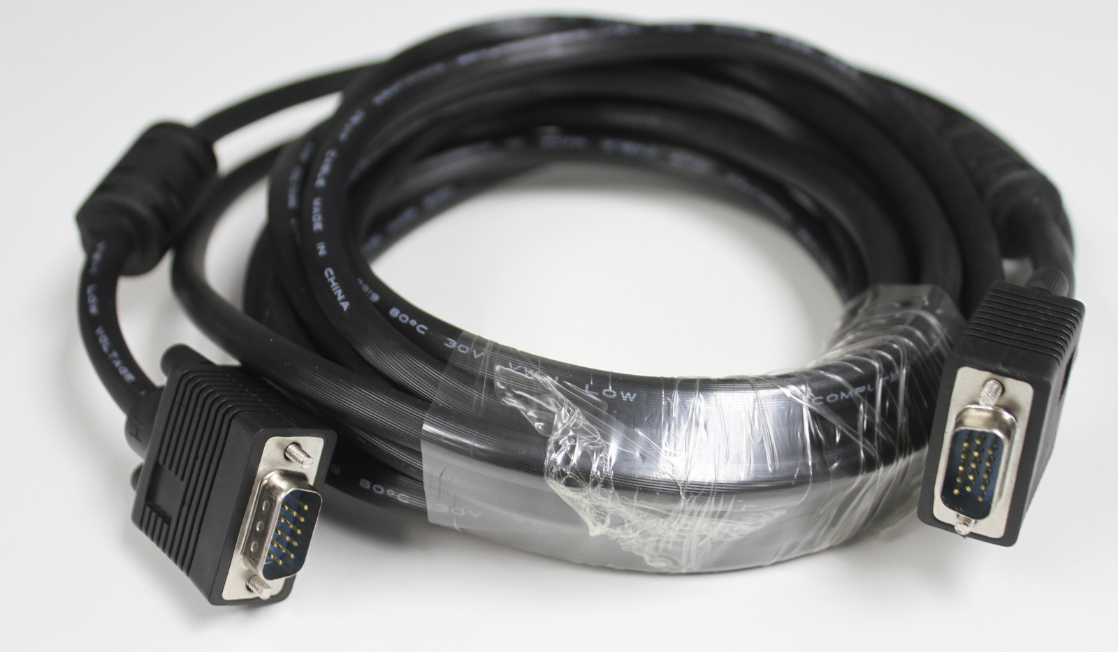 15FT 15 PIN SVGA VGA Monitor M/M Male To Male Cable CORD FOR Security Systems