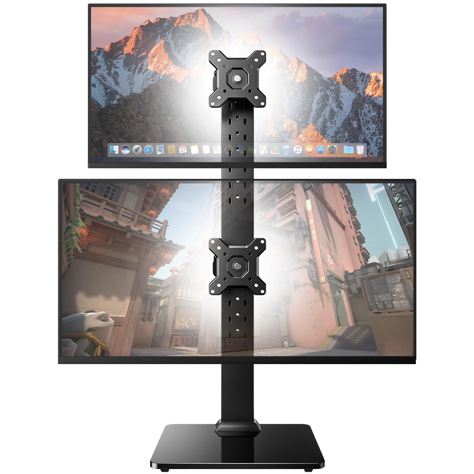 HUANUO Dual Monitor Stand for 13 to 34 Inch, Max Load 44 lbs, Vertical Monito...