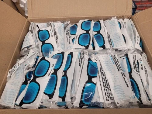 Lot Box 500 Real D 3D Glasses -Adult Size Passive Movie Theater/TV 3D Brand New