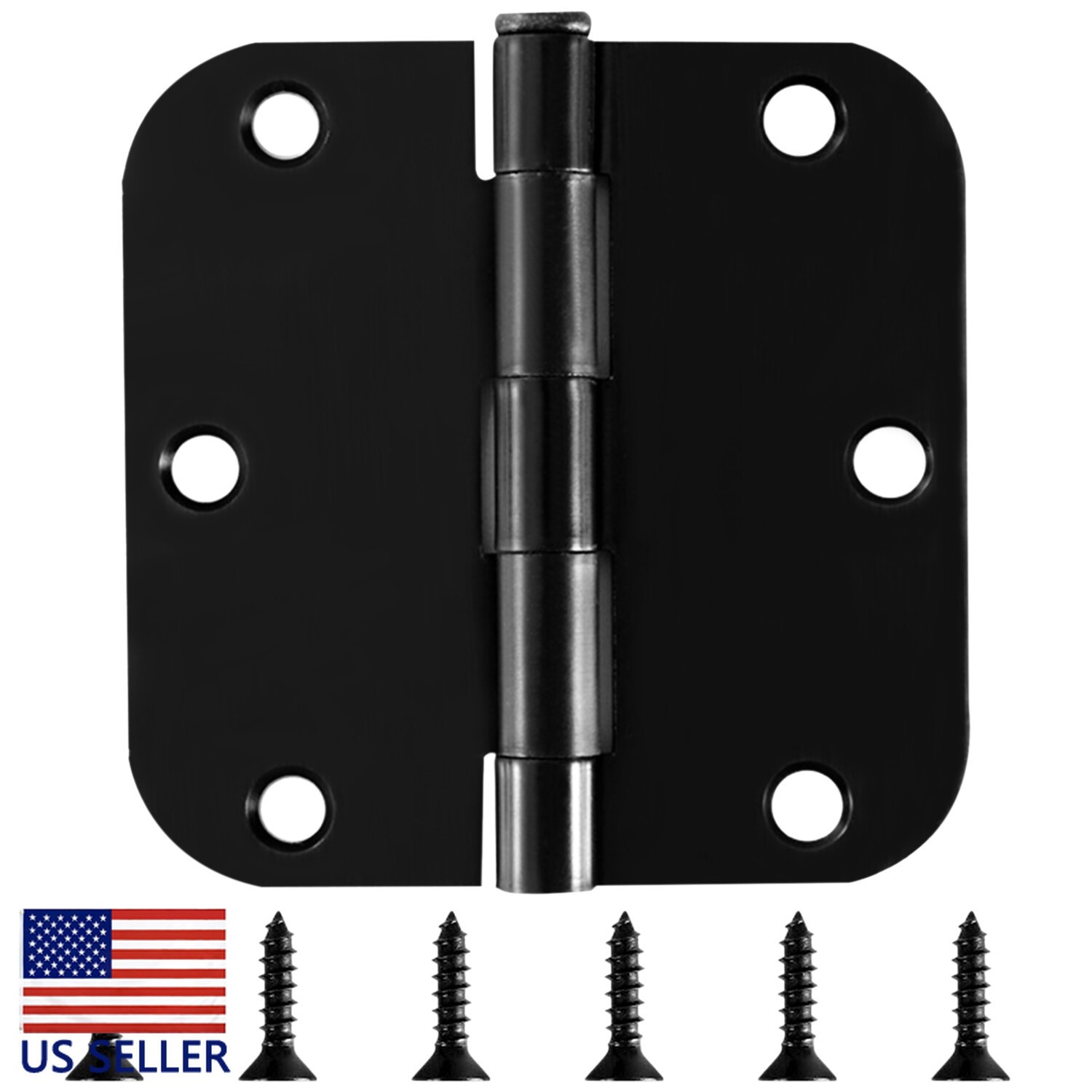 2 Pack 3.5" Dark Oil Rubbed Bronze Interior Door Hinges 5/8" Radius ORB Hinge