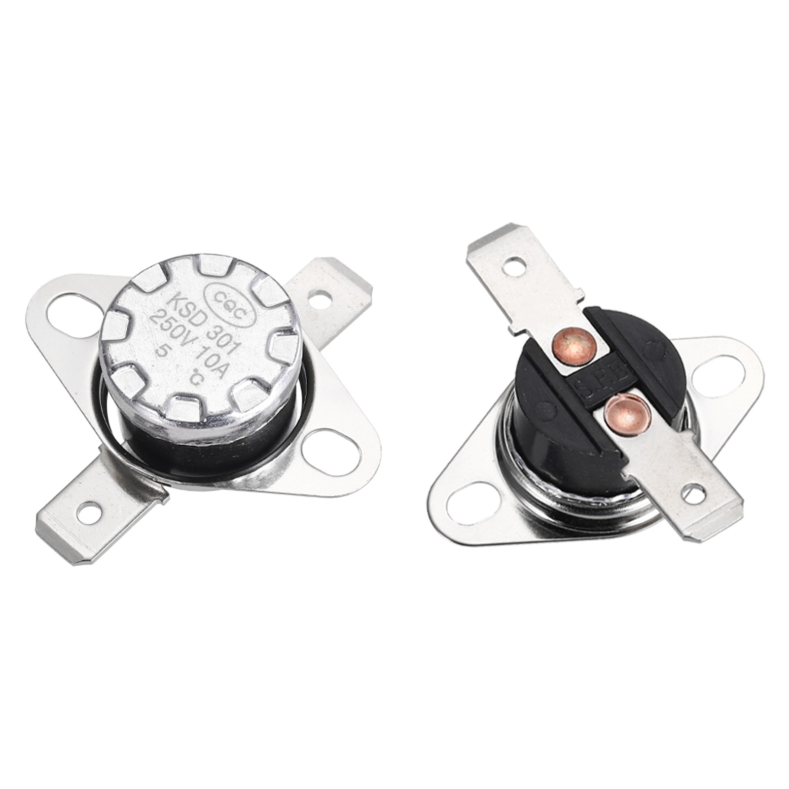 2PCS Temperature Control Switch Thermostat 5°C 10A N.C 6.3mm Pin