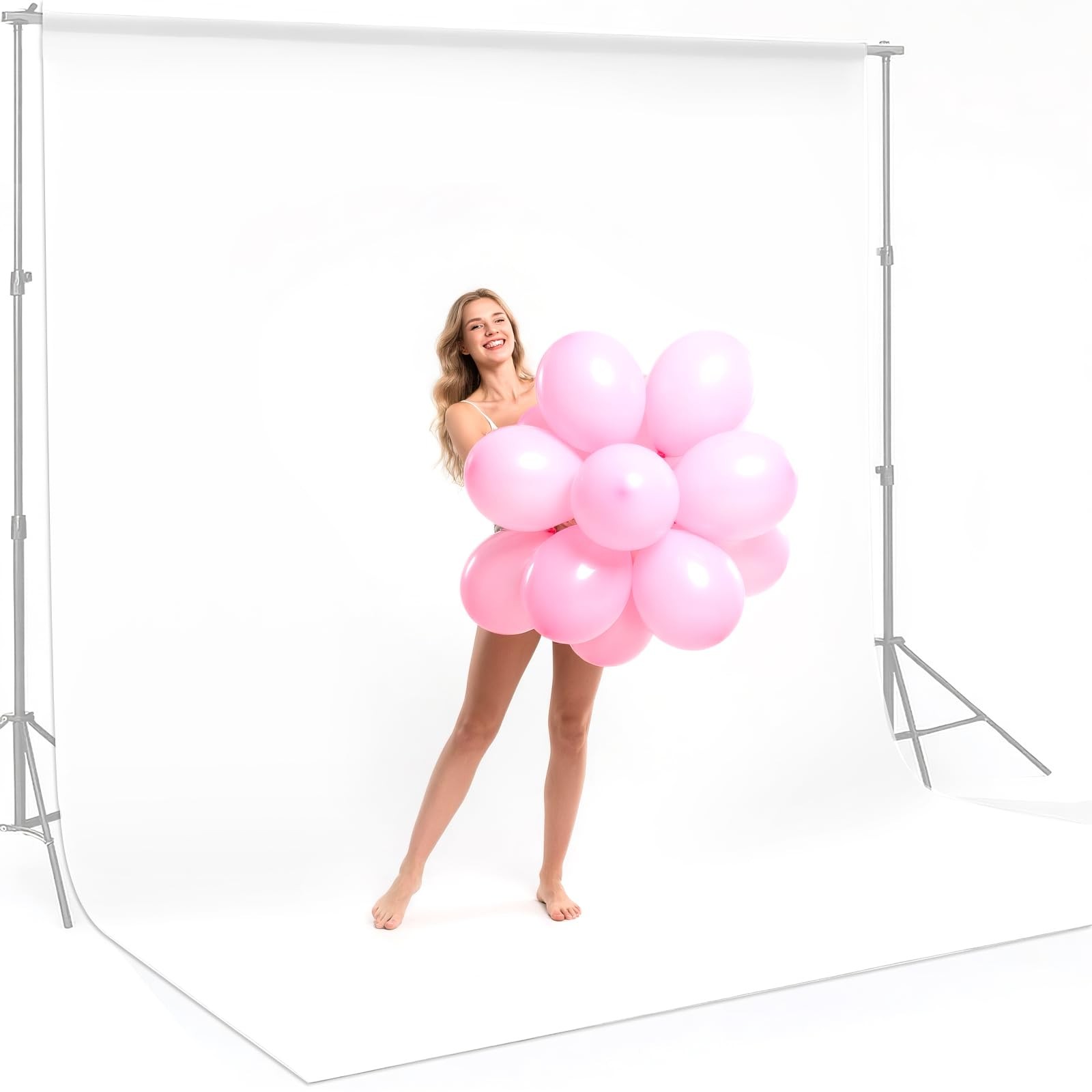 Cpliris 10X20Ft White Backdrop For Photography Dual-Size Dual-Pocket Design