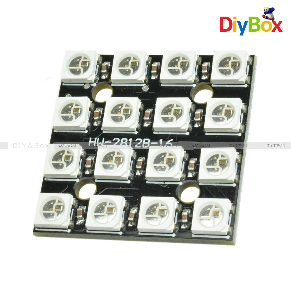 RGB 4 x 4 16Bit LED WS2812 5050 RGB LED + Integrated Drivers For Arduino