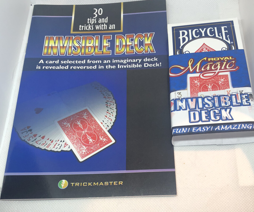 Invisible Deck by Royal Magic Plus Book, Pro Magician Combo Brand New!