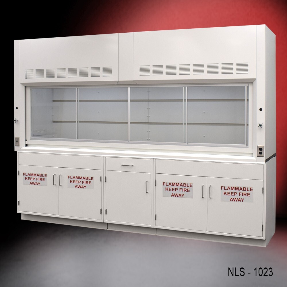 10'  x 48" Laboratory Fume Hood w/ 2x Flammable Storage /  E1-929