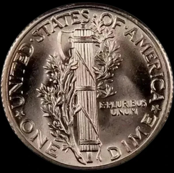 1916 Mercury Dime - Choice/Gem BU FSB (full split bands) - 90% Silver