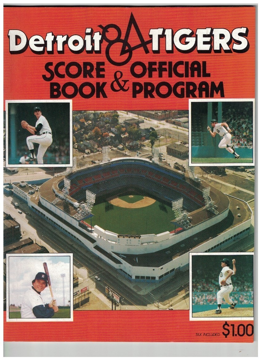 1984 Detroit Tigers Baseball Program/Scorecard vs Seattle Mariners