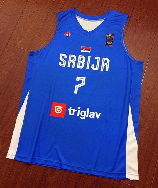 Custom Youth Men Bogdanovic #7 Jokic #15 Serbia Srbija Basketball Jersey Blue
