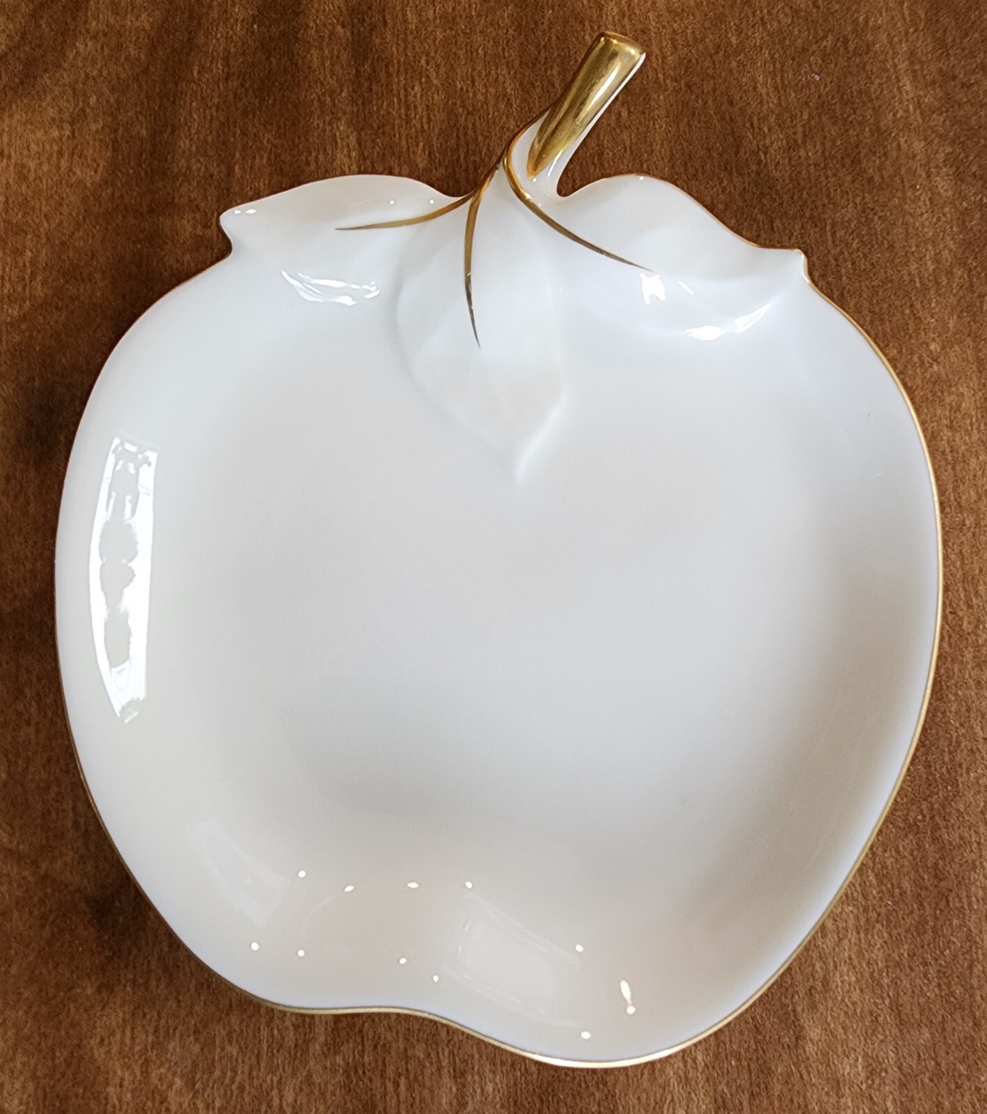 Mikasa Nurami Japan24K Ivory Bone China Apple Trinket Dish Bowl B2001