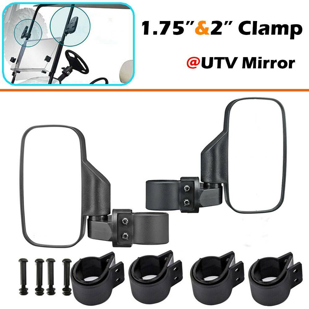 Rear Side Mirrors For 1.75'' 2'' Clamp UTV ATV Polaris Ranger 400 500 800 XP NEW