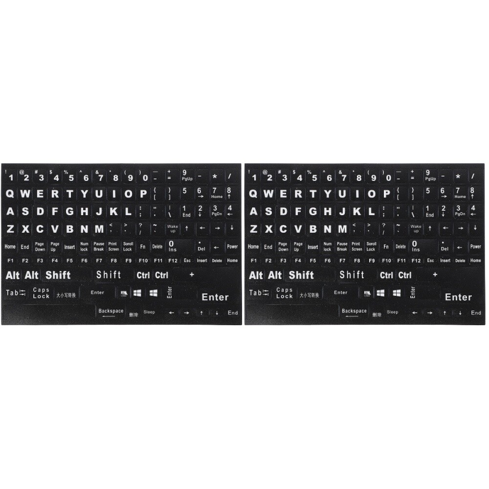2 Sheets Keyboard Stickers Replacement Universal English for Typing
