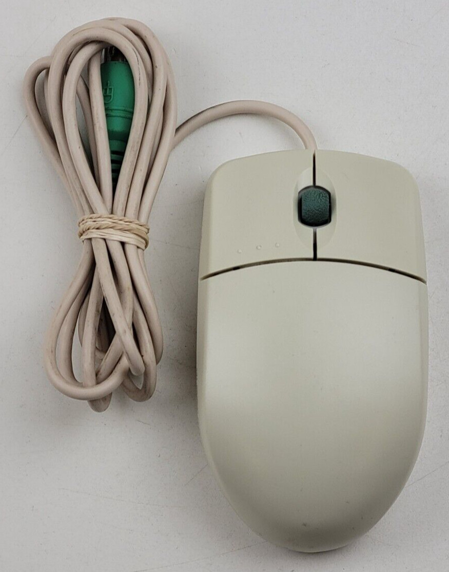 Vintage Mitsumi ECM-S5002 Standard Scroll PS/2 Wired Serial Interface Ball Mouse
