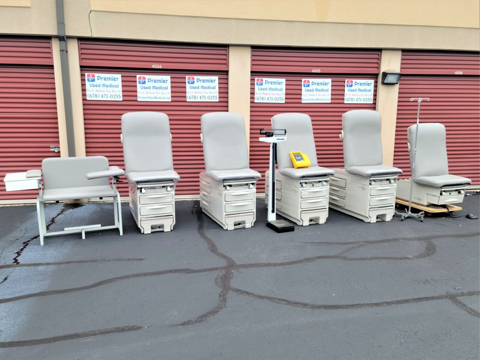 Medical Exam Chair Table Spa New White Upholstery Premier Used Medical Equipment