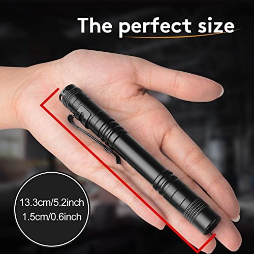 Flashlight, 2 PCS Mini Pen LED Lights - High Lumens - Pocket Size - Removable