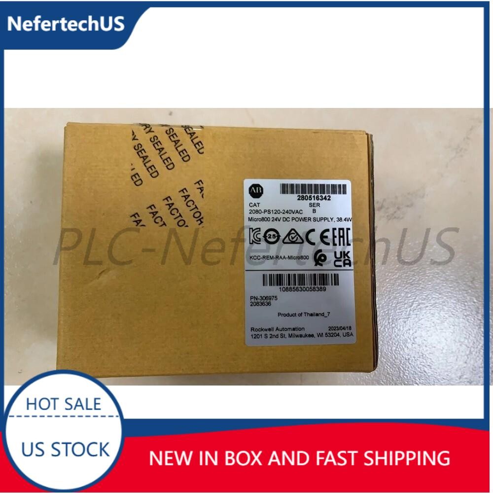 New AB CAT 2080-PS120-240VAC Micro800 24V DC POWER SUPPLY 38.4W US Free Tax