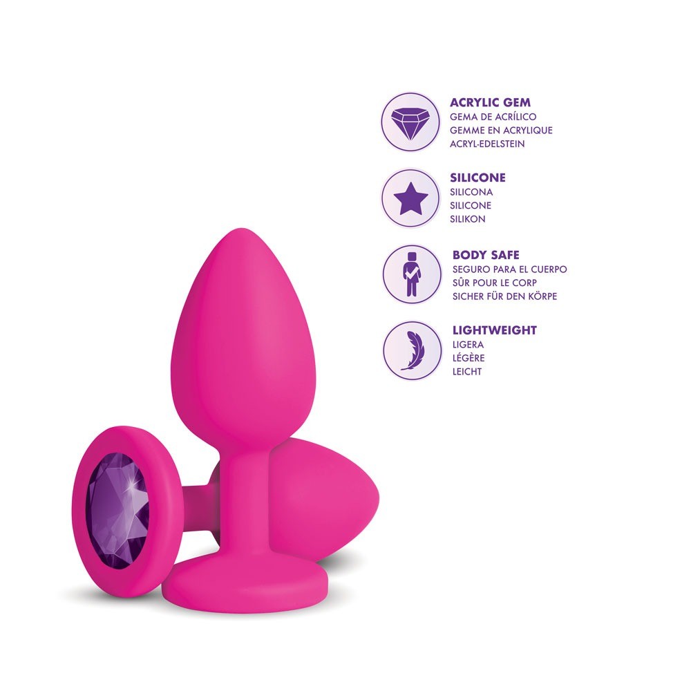 Gemma Purple Gem Pink Silicone Plug - Small