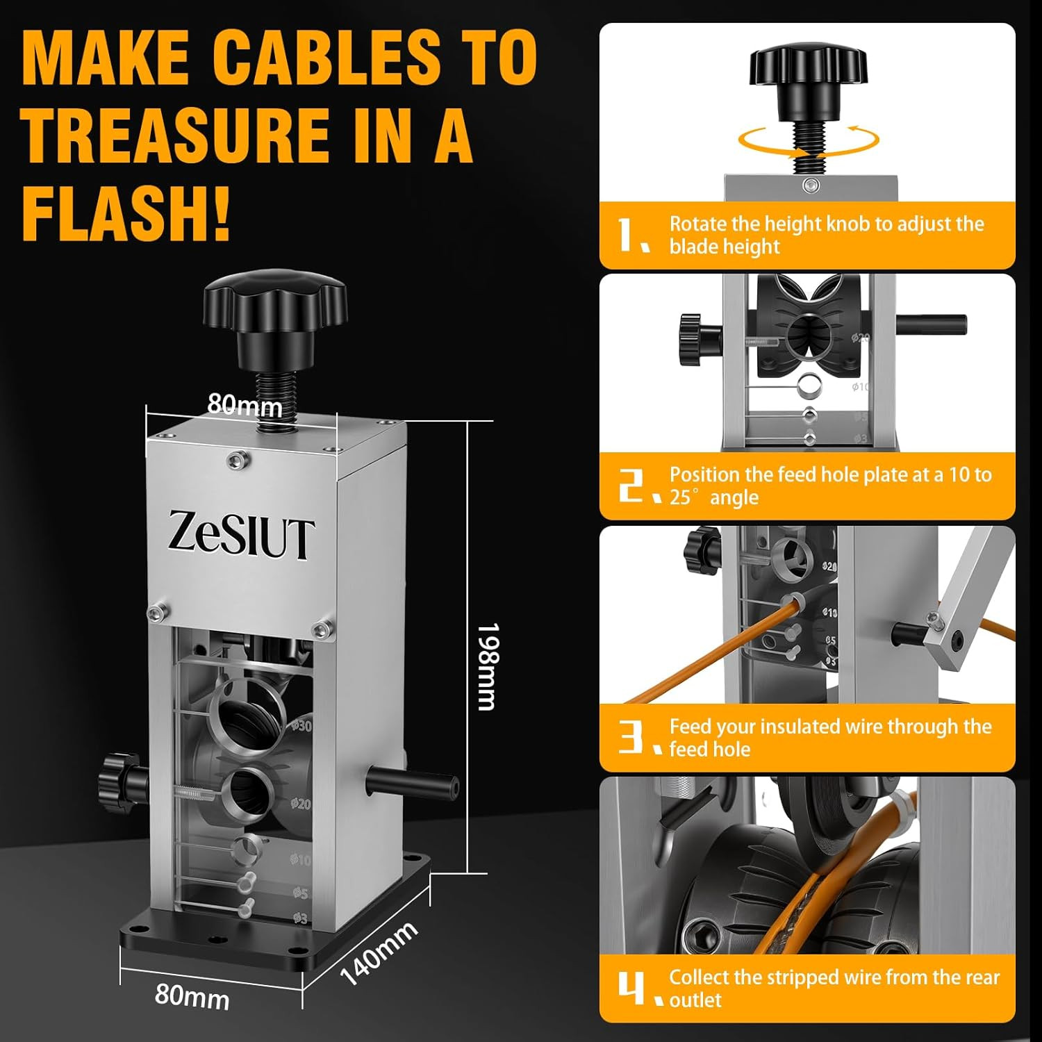 Manual Wire Stripper Machine,0.12"-1.18" Wire Stripping Machine, Wire Stripping