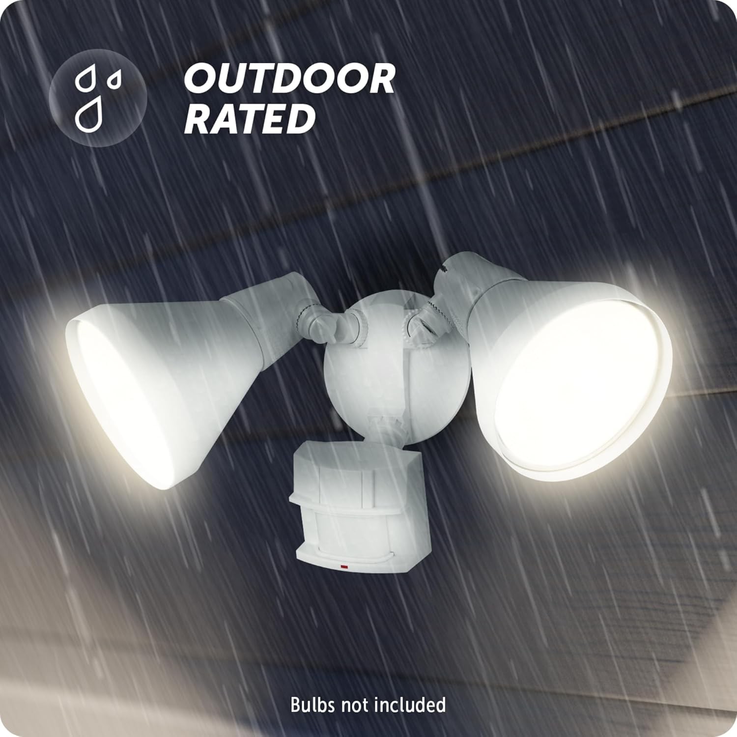 Motion Activated Outdoor Security Light w/ 180° Motion Detection - White