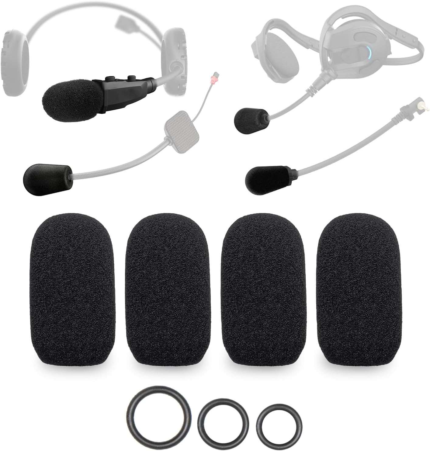 4-Pack Mic Foam Covers Compatible with Sena Boom Microphone,Motorcycle Helmet Wi