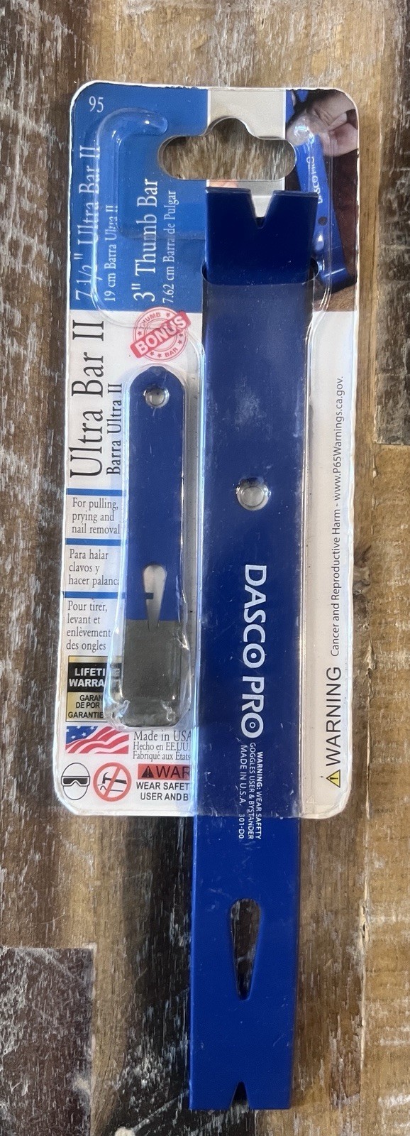 New Dasco Pro Ultra-Bar II Pry Bar set 7.5" + 3" Thumb Bar 2-Piece
