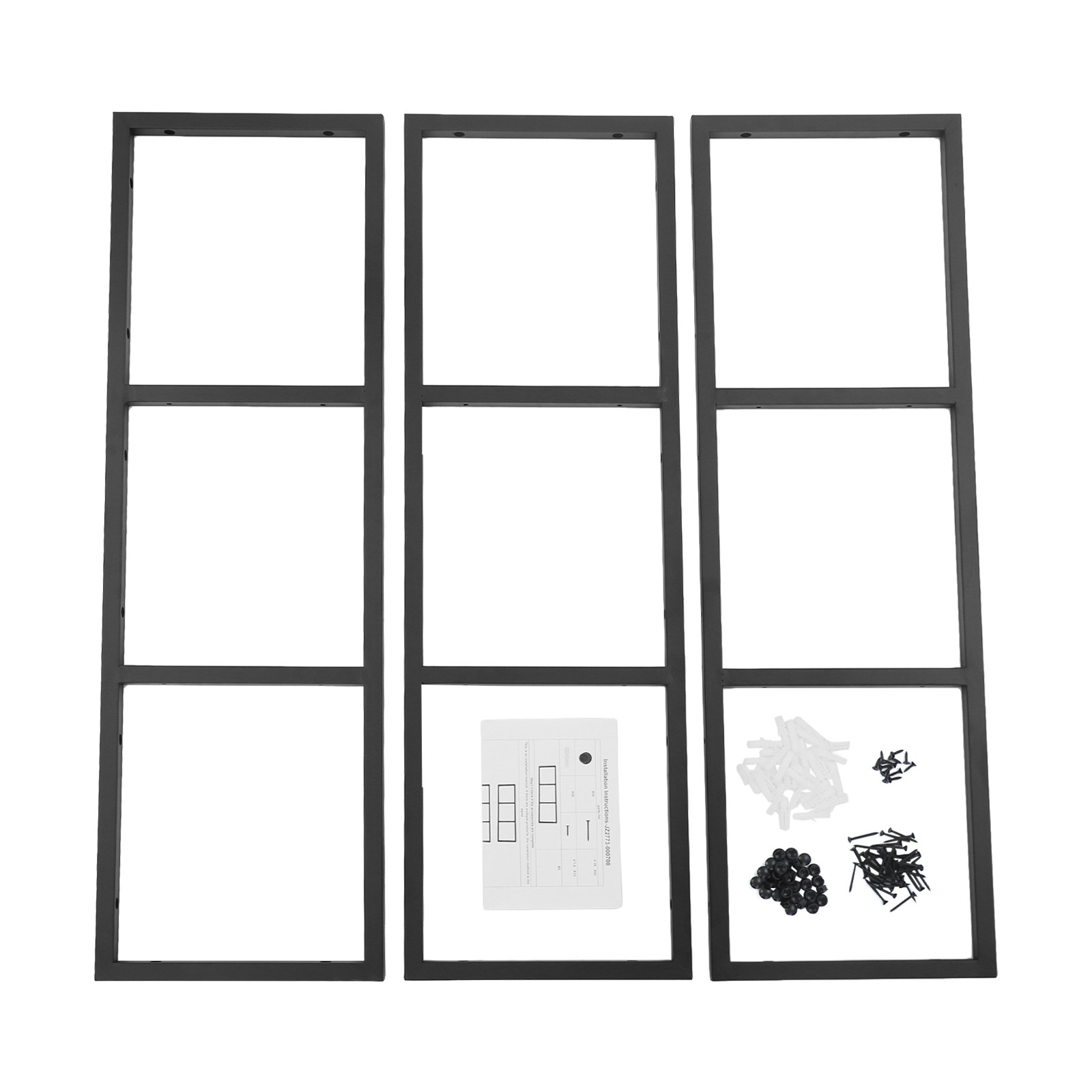 3-Tier Rectangular Shelf Bracket Wall/Floor/Ceiling Mount Storage Shelving Brack