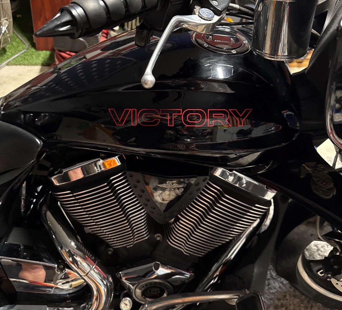 2X Victory Outline Motorcycle Gas Tank Decals Stickers New OEM Oracle Universal