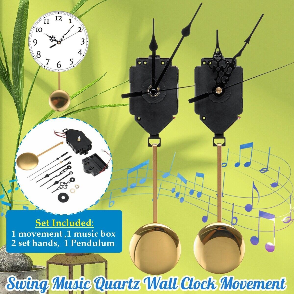 Quartz Pendulum Trigger Clock Movement Chime Music DIY Box Completer Home Office