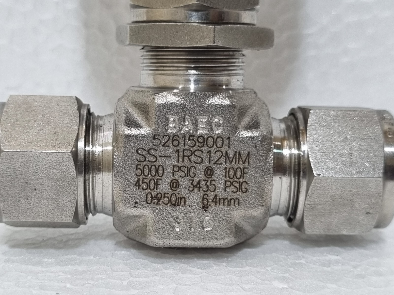 SWAGELOK SS-1RS12MM INTEGRAL NEEDLE BONNET NEEDLE VALVE #2