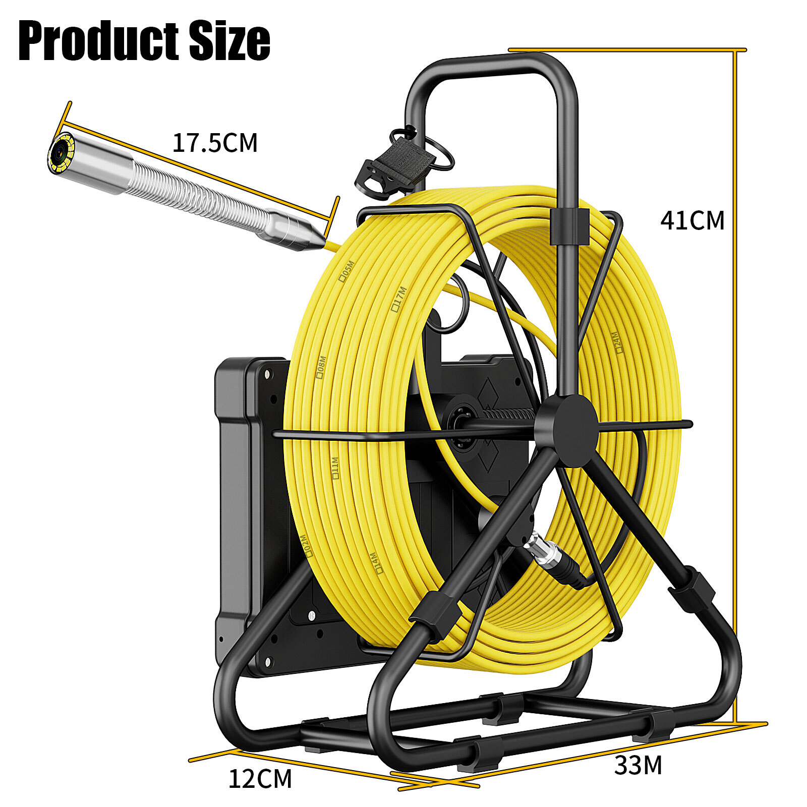 40m 7inch Sewer Camera Pipe Inspection Camera Drain Industrial Endoscope Camera