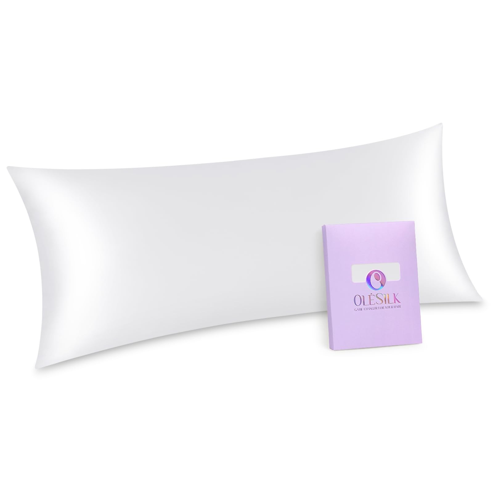 Silk Body Pillowcase 20x54 Zippered: 100% Mulberry Silk for Hair and Skin, Br...