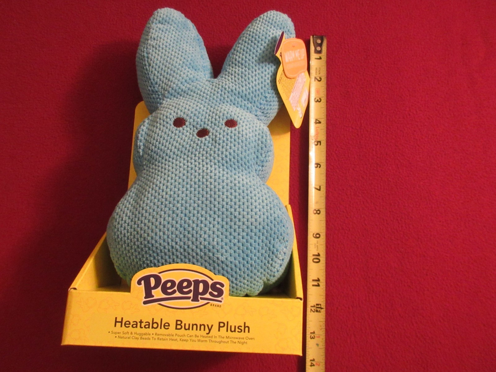 PEEPS Heatable Bunny Plush Blue 13” /Removeable Pouch/Microwaveable - NEW IN BOX