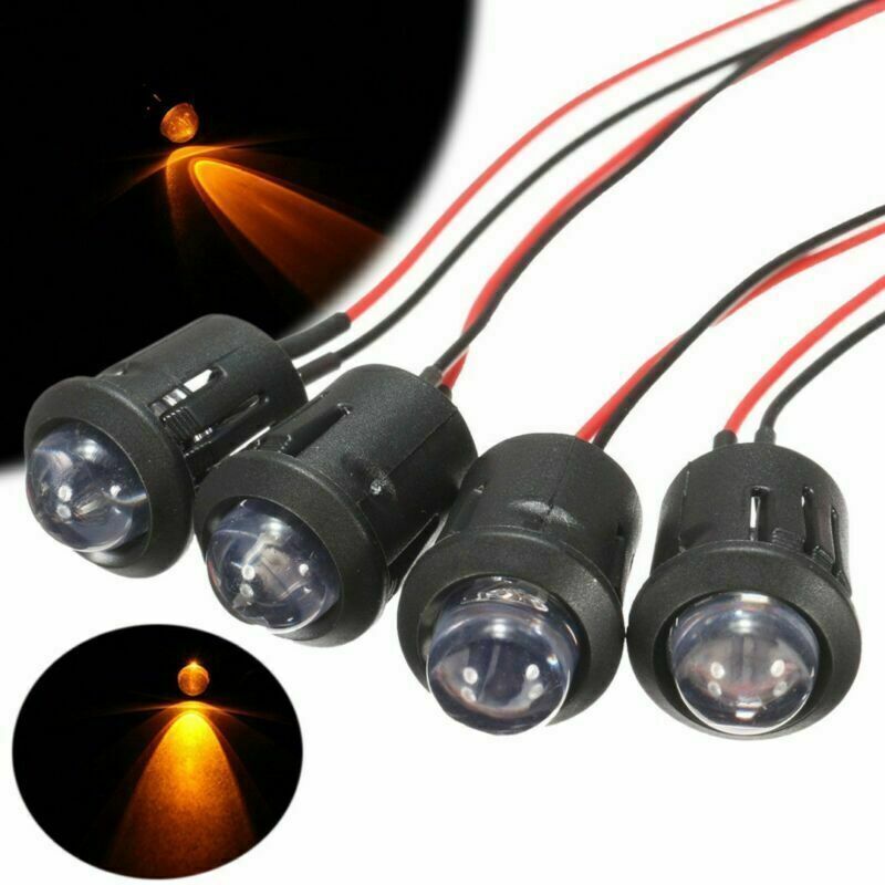 DC5V 12V 5MM LED Diode Light Clear 20cm Cable Pre-Wired With BL Plastic Holder