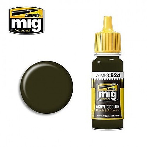 Ammo Olive Drab Shadow 17ml Bottle - Hobby and Model Acrylic Paint - #0924