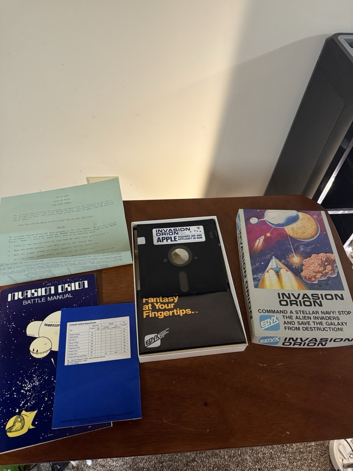 Invasion Orion Battle Manual and disk vintage computer game VERY RARE