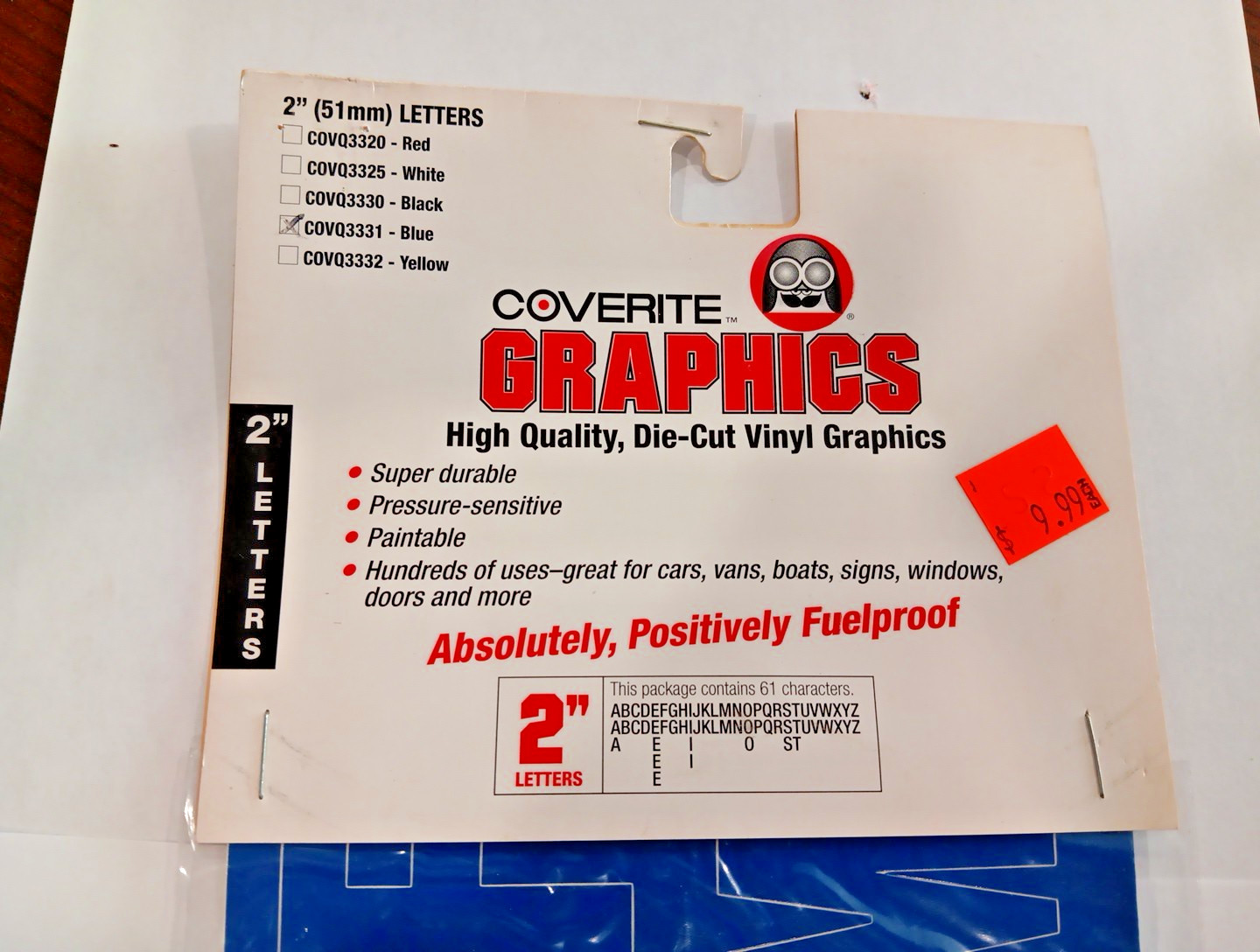 Coverite Graphics - High Quality Die Cut Vinyl Graphics - 2" BLUE - COVQ3331