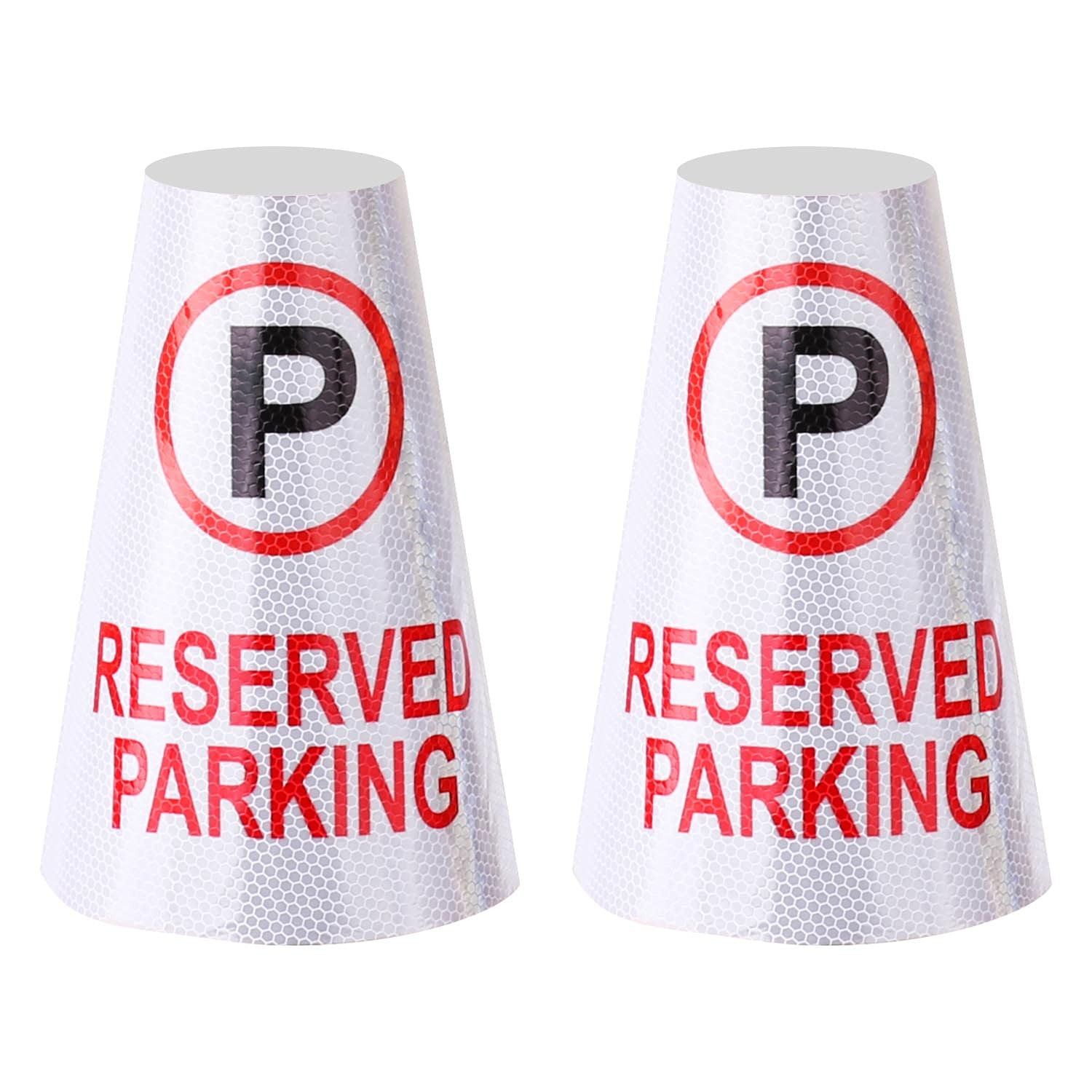 2 Pack Reserved Parking Bright Reflective Collars Sleeve, Cone Message Stickers