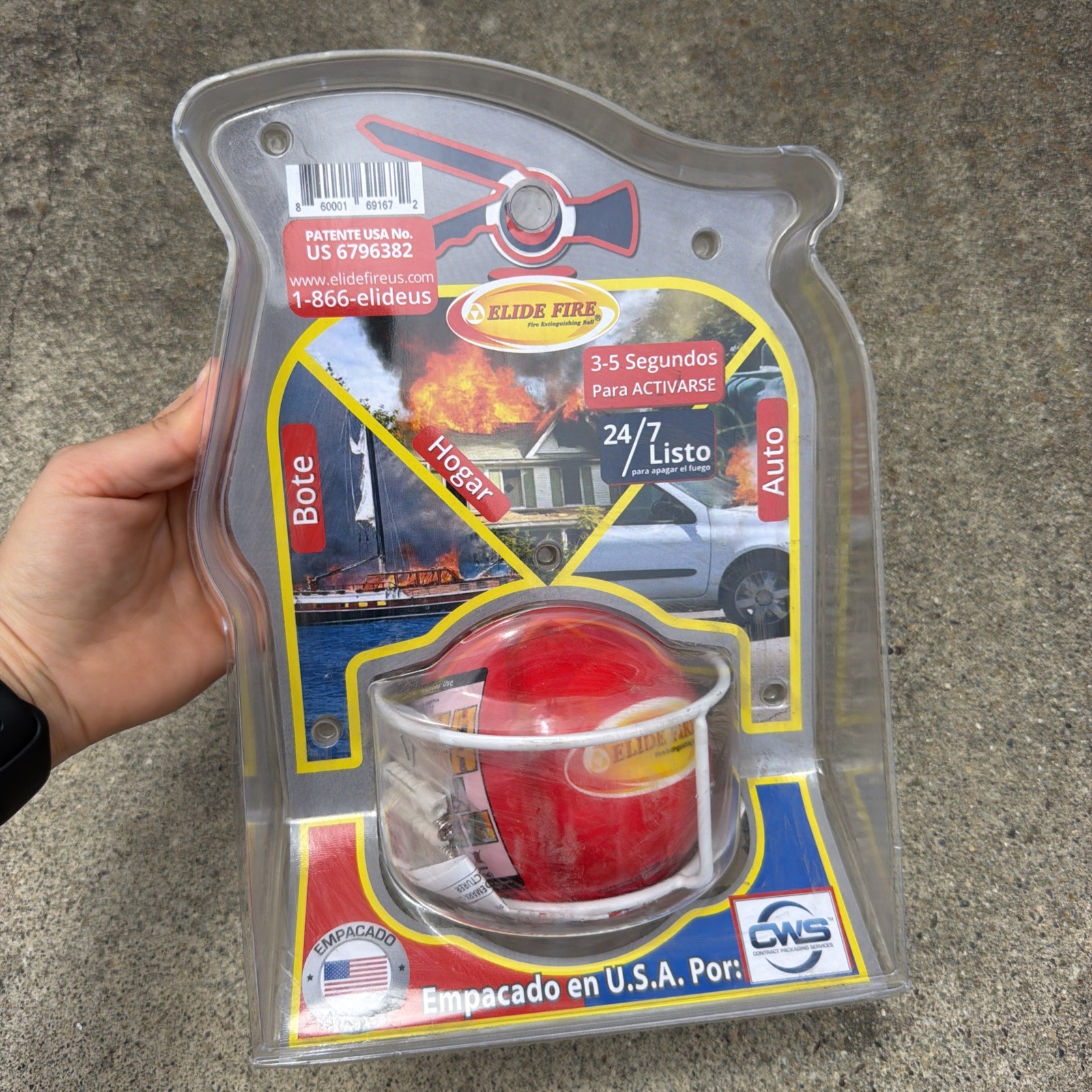 Elide 4" Self Activating Dry Chemical Ball Fire Extinguisher For Fire Types ABC