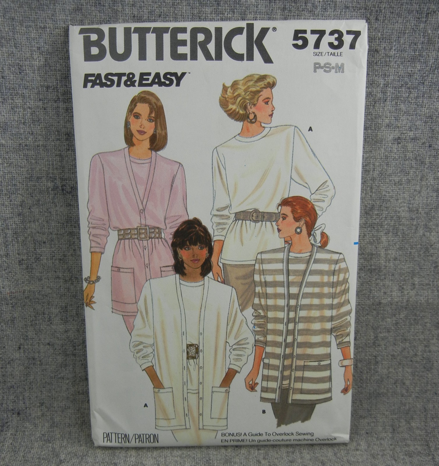 Butterick 5737 Misses Miss Petite Cardigan Top pullover size 6-14 Uncut