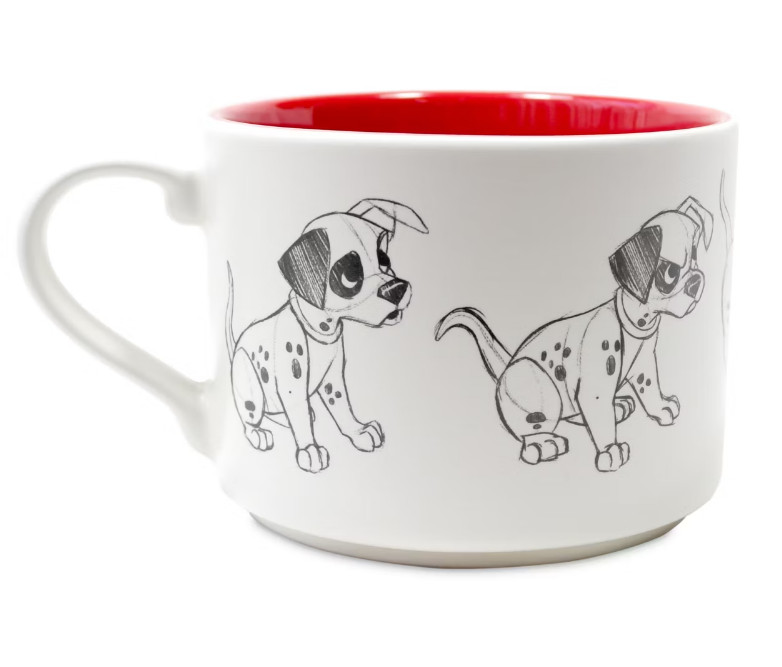 Disney Store Sketch Stackable Animation Mug Patch by 101 Dalmatians Red - New
