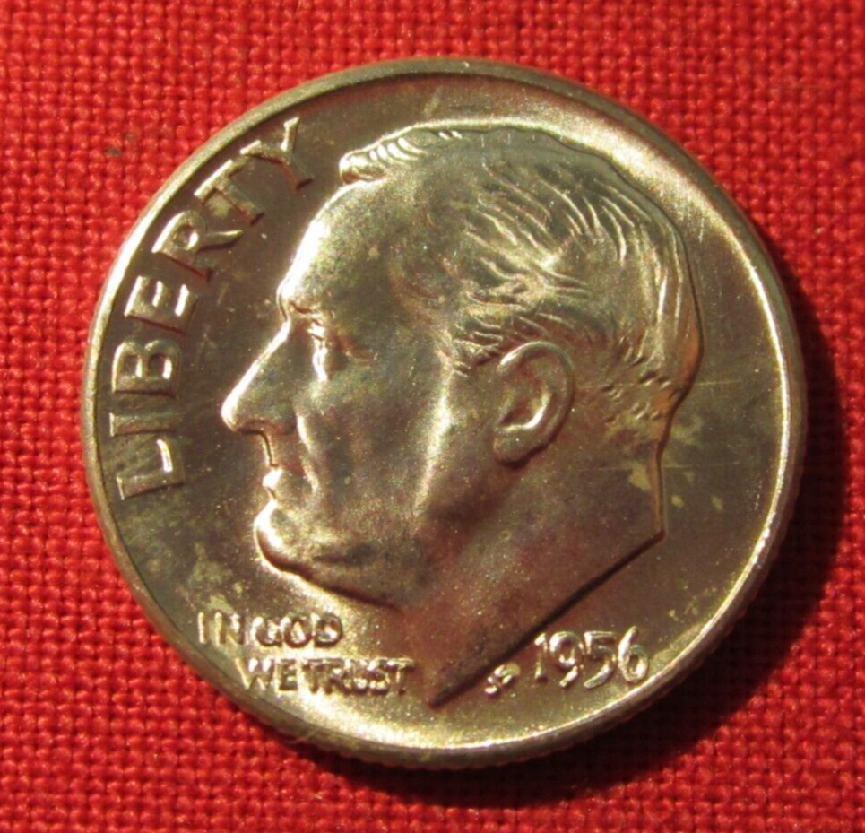1956 D Roosevelt Dime - 90% Silver - BU - Uncirculated