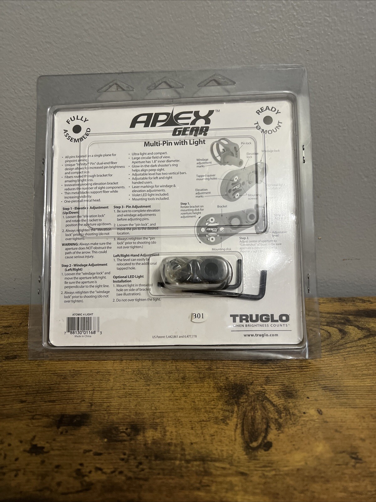 Apex Gear Atomic Multi Pin With Light (4pins) archery sight