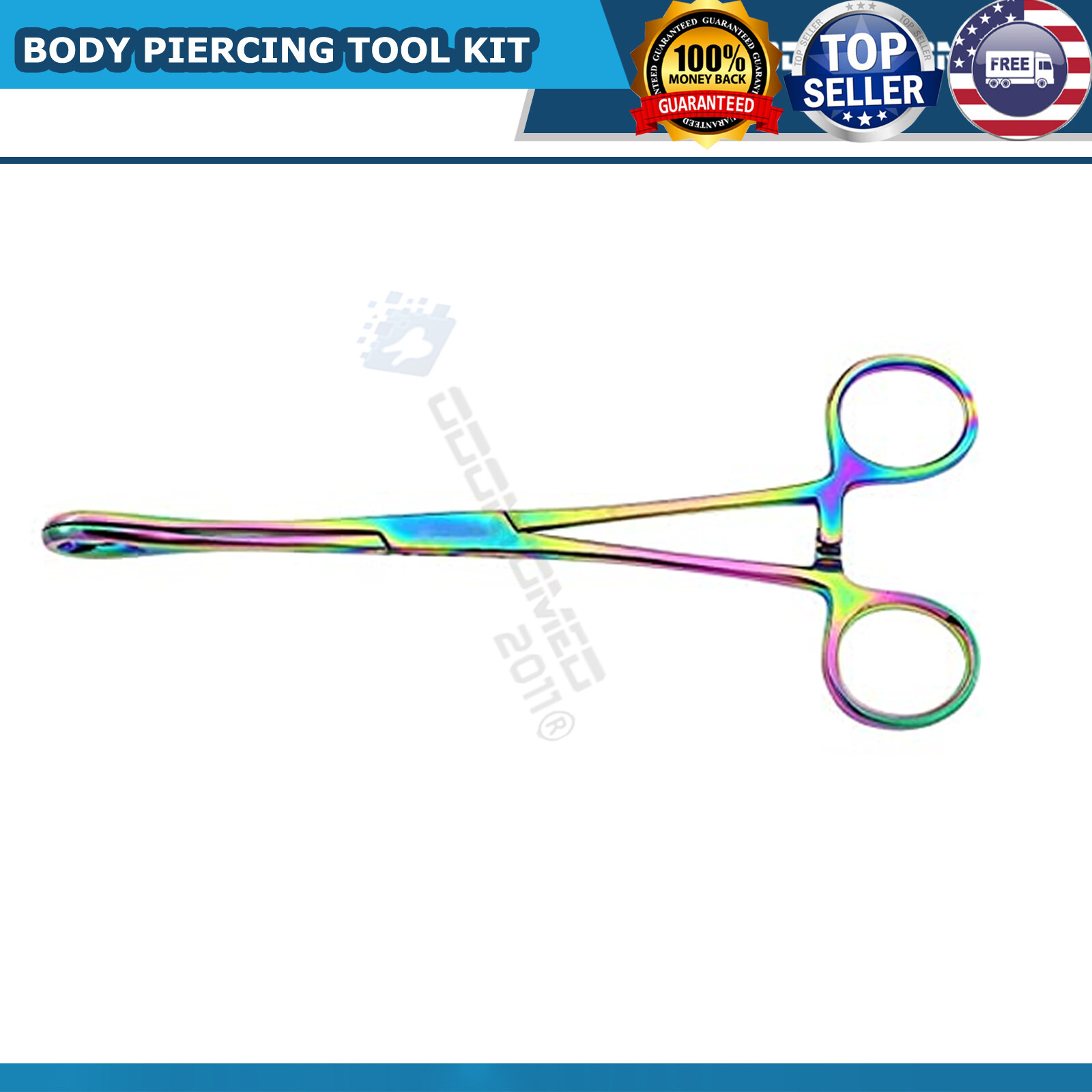 3 SET PROFESSIONAL 7 Body Piercing Instruments Kit Tools Penington Forcep MULTI