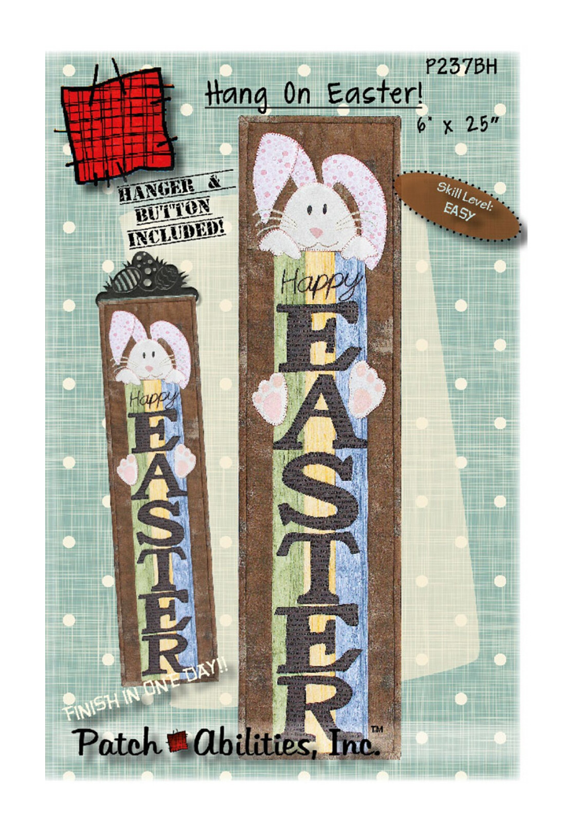 Patch Abilities Hang on Easter with Button and 6 Inch Hanger P237BH