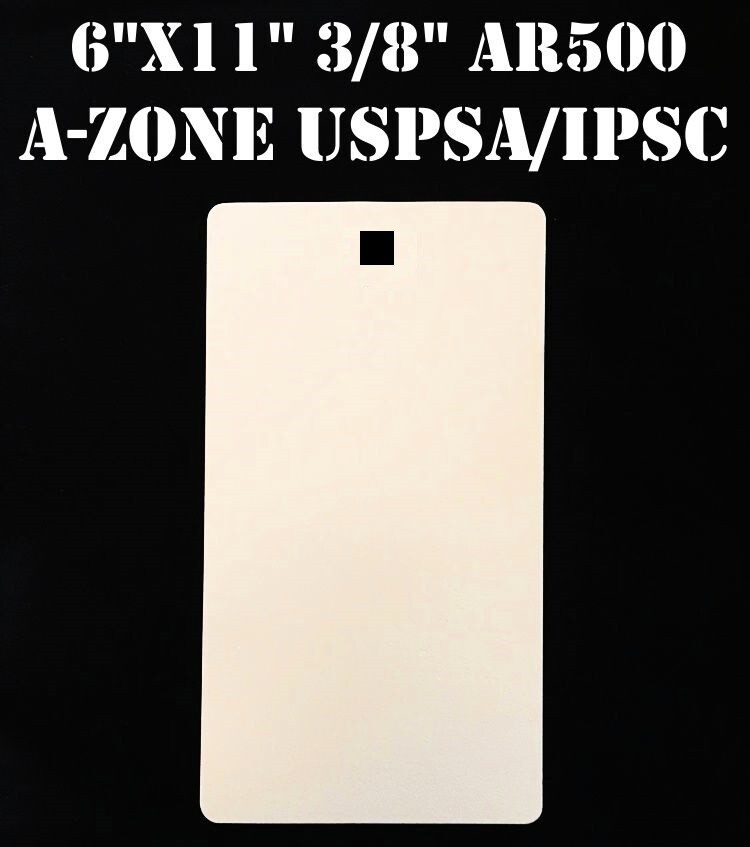 3/8" AR500 Steel 6"x11" Lower A Zone Plate IPSC/IDPA Silhouette Shooting Target