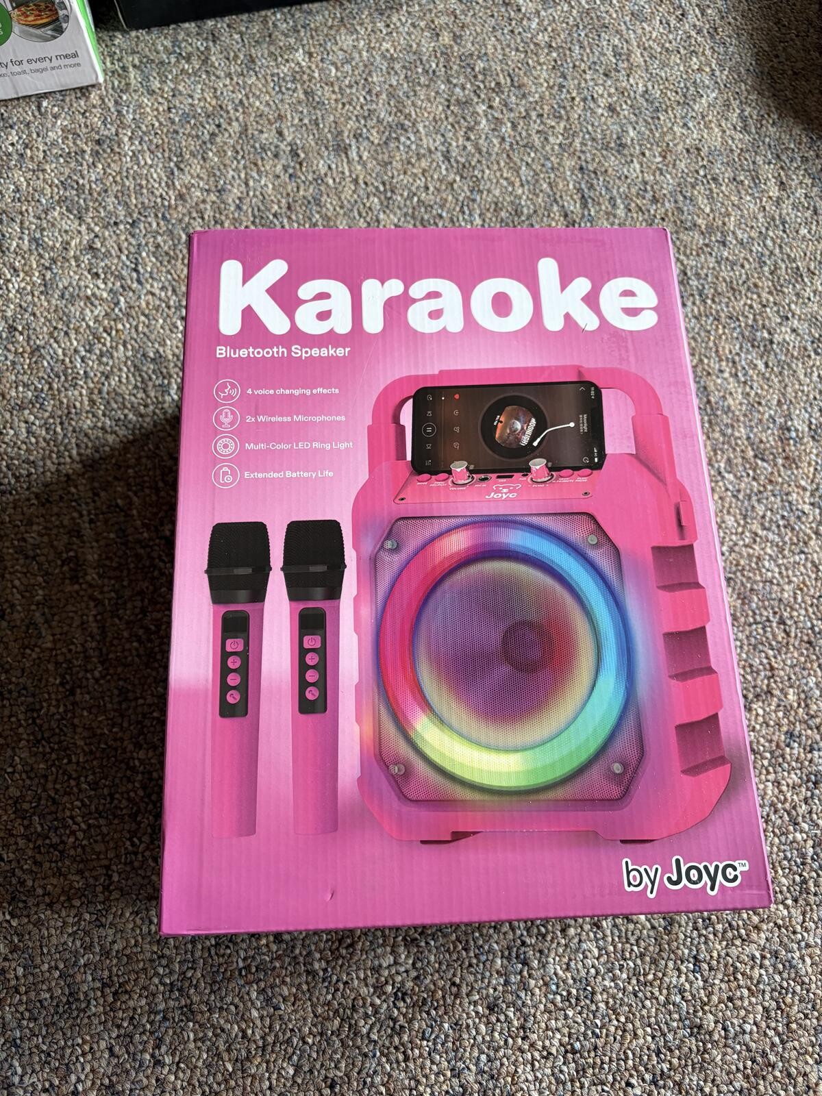 Joyc Karaoke Bluetooth Speaker with Dual Microphones and Multi-Color LED Light