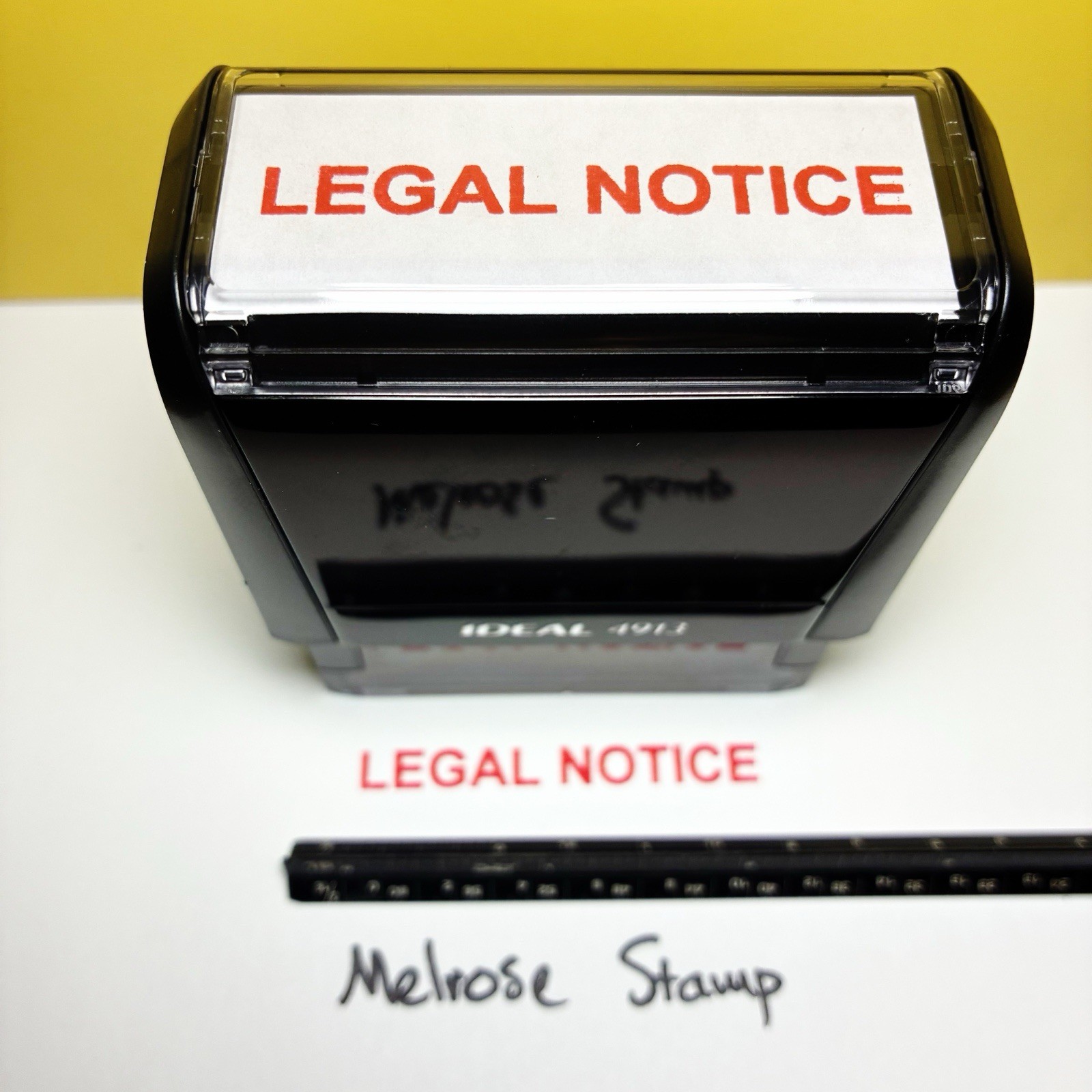 Legal Notice Rubber Stamp Red Ink Self Inking Ideal 4913