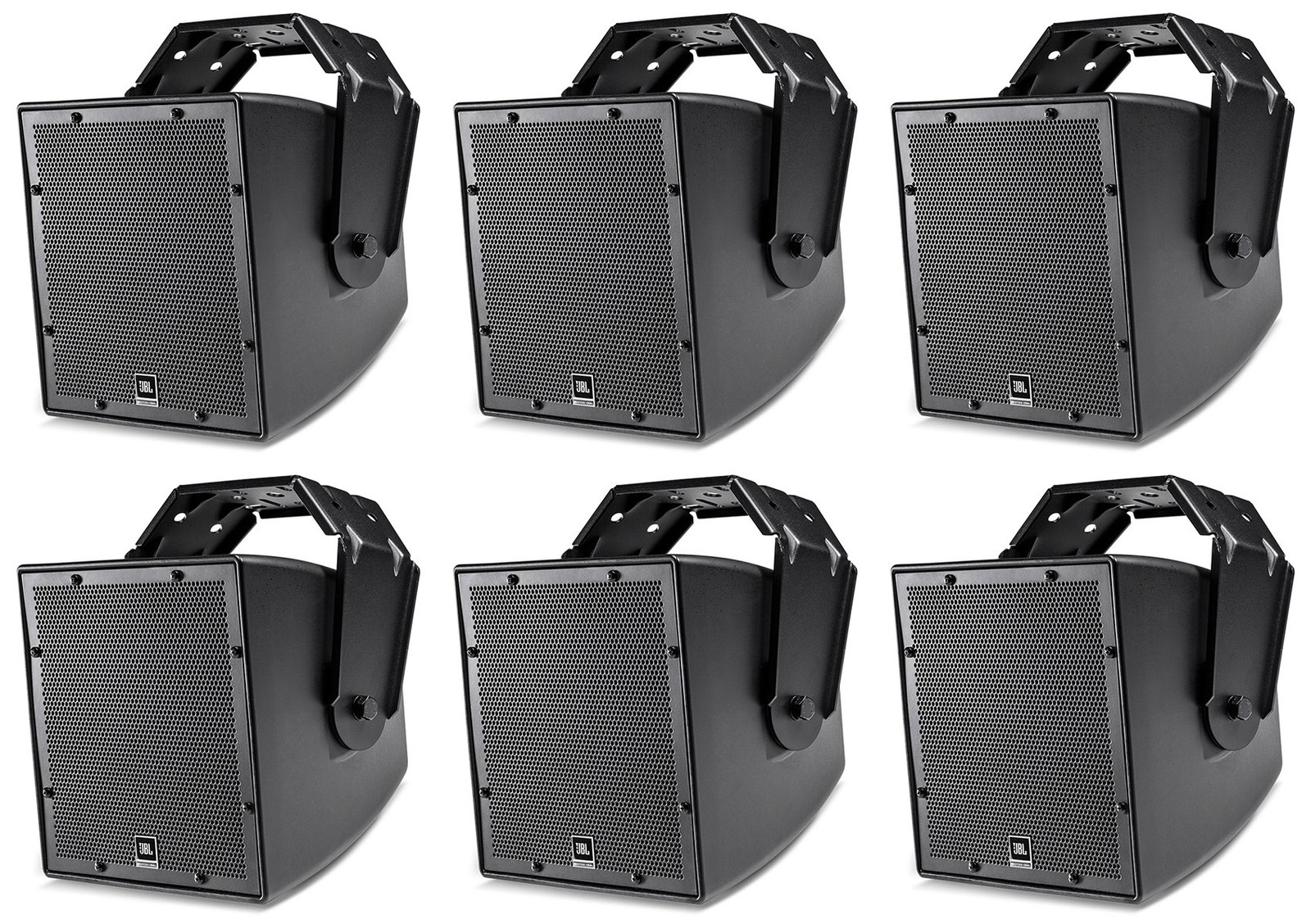 (6) JBL AWC62-BK 6.5" 120 Watt Black Indoor/Outdoor 70V Commercial Speakers