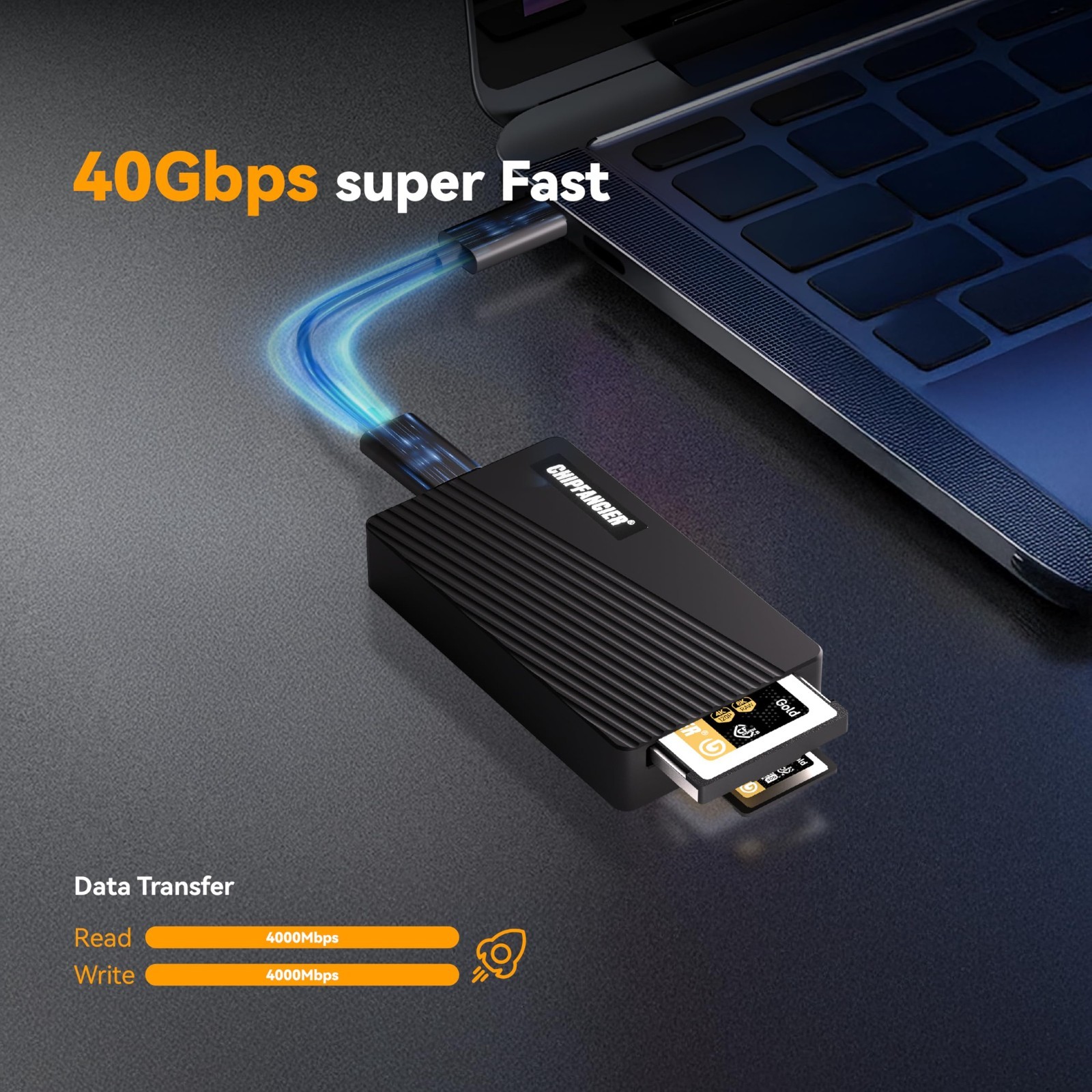 2-in-1 CFexpress Adapter Card Reader Type A & B, 40Gbps USB 4.0, Compatible with