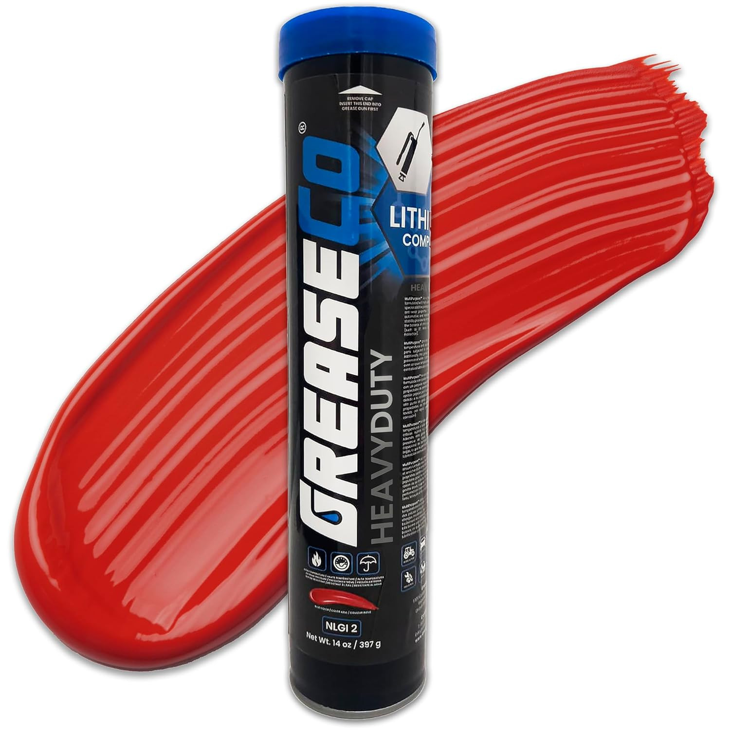 Red and Tacky Lithium Grease Tube | Wheel Bearing | High Temp | Axle | Automotiv
